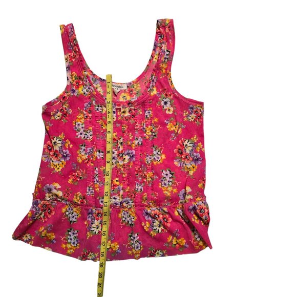 Aeropostale Pink Sheer Tank with Floral Pattern Size M Excellent Condition - Picture 7 of 7
